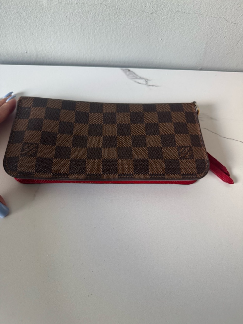 Louis Vuitton Red Leather Wallet with Gold Hardware - Picture 7 of 9